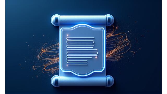 知的財産権を象徴する、ロックされた書類と著作権マークの抽象的なイメージ